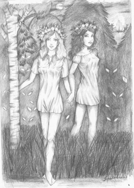 Рисунок на тему Ивана Купала карандашом