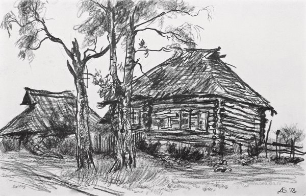 Деревня рисунок легкий