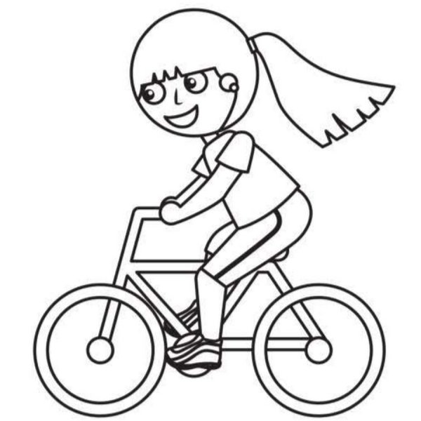 Мальчик на велосипеде раскраска