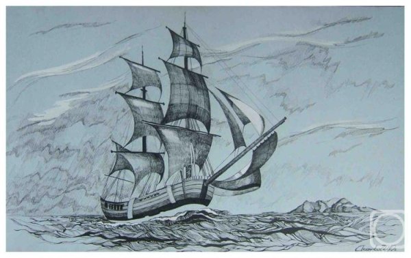 Корабль рисунок карандашом