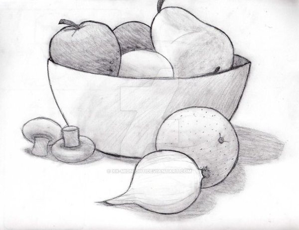 Натюрморт простым карандашом