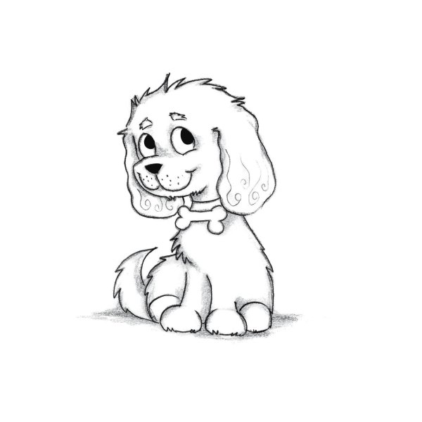 Контур собака для детей