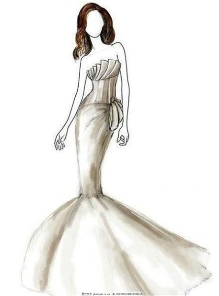 Девушка в платье рисунок