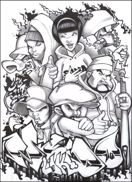 Рисунки в стиле ФОНК карандашом