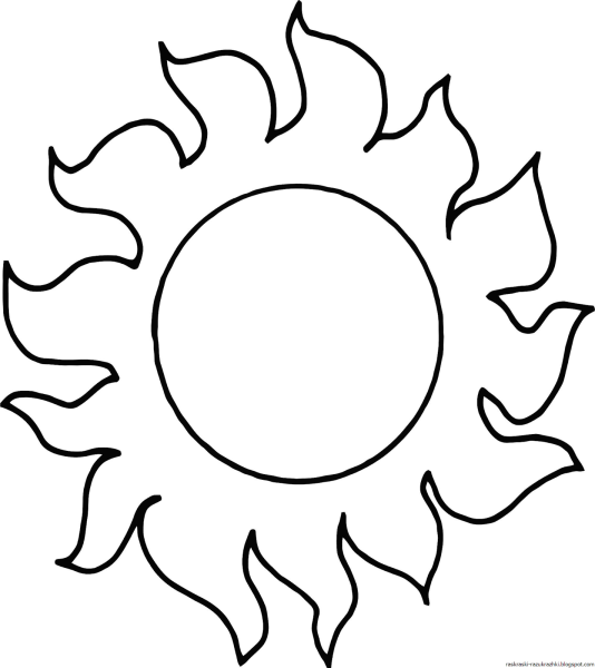 Раскраска солнце с лучами
