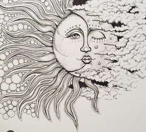 Солнце и Луна эскиз