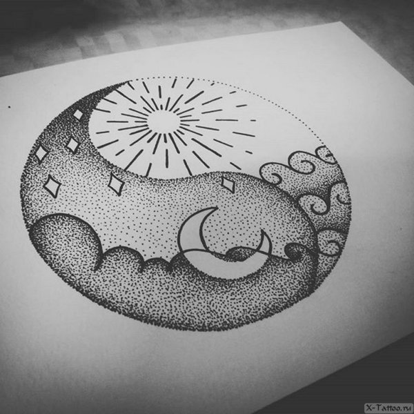 Лунные легкие рисунки для скетчбука