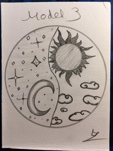 Тату солнце и Луна эскиз