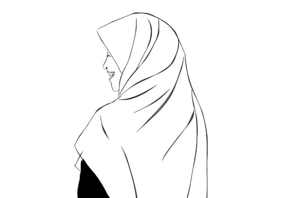 Девушка в хиджабе рисунок карандашом