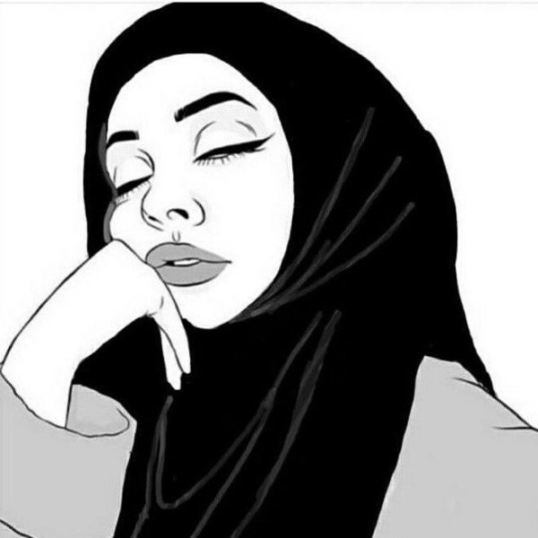 Девушка в хиджабе рисунок