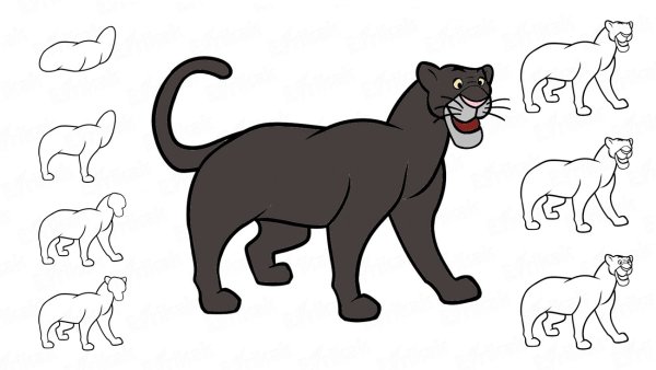 Рисунок пантеры карандашом для срисовки
