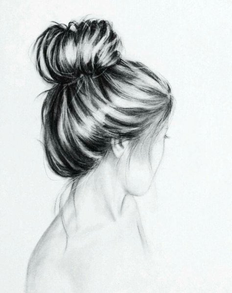 Девушка со спины рисунок