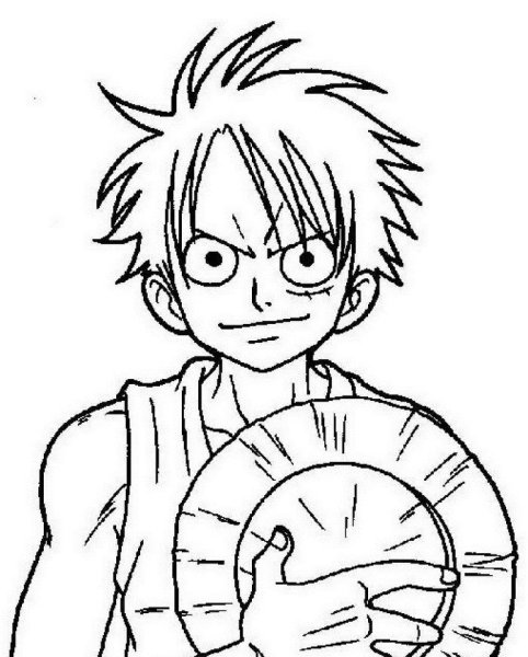 Раскраски аниме Ван Пис Луффи