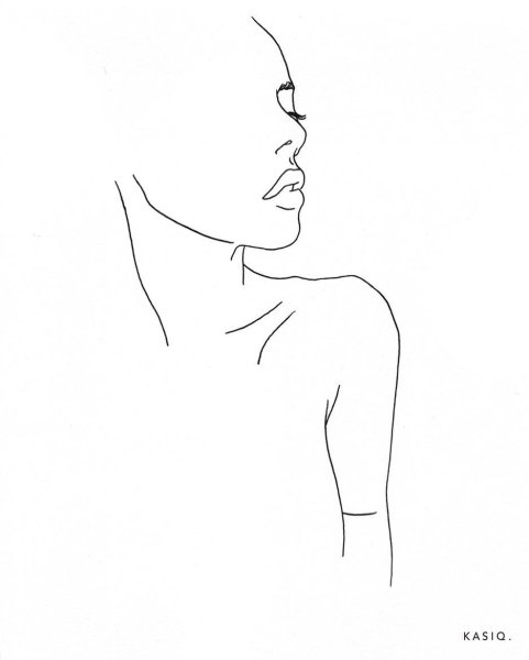 Рисунок одной линией девушки лицо