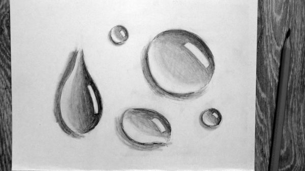 Капля рисунок карандашом