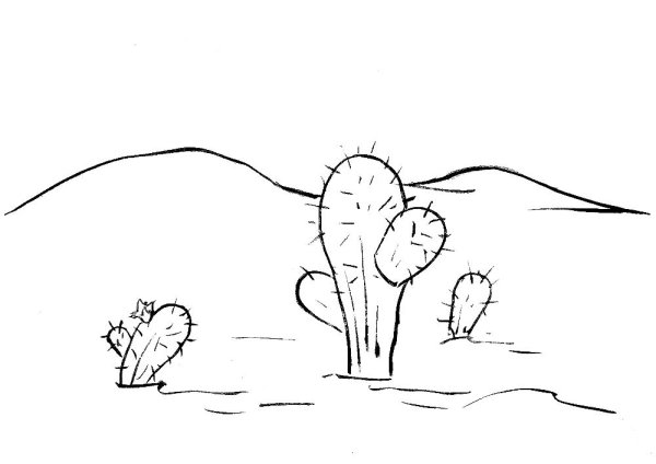 Пустыня раскраска