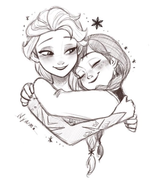Эльза и Анна рисунок