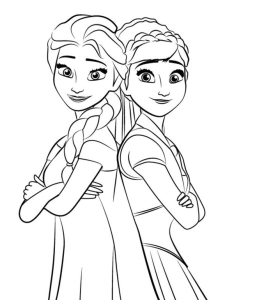 Холодное сердце Анна и Эльза для срисовки