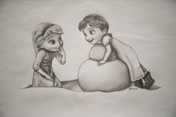 Рисунки карандашом Холодное сердце