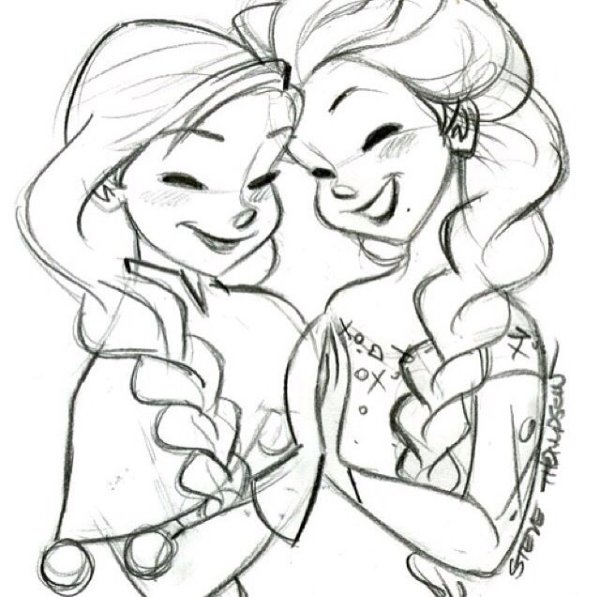 Анна и Эльза Наброски