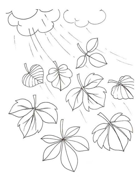 Осенний листопад раскраска для детей