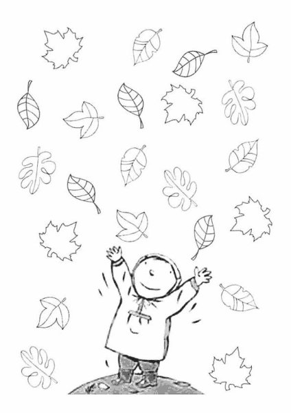 Листопад раскраска для детей