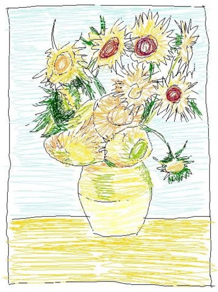 Винсент Ван Гог Подсолнухи раскраска