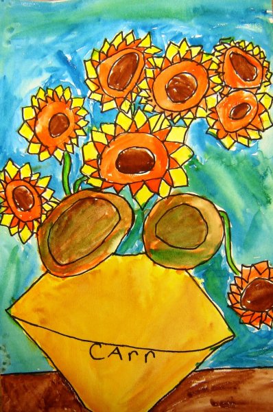 Винсент Ван Гог Подсолнухи раскраска