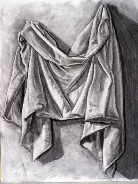 Драпировка сангиной