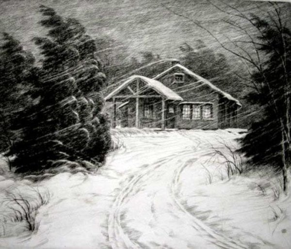 Иллюстрация к стихотворению зимний вечер