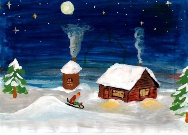 Рисунок на тему зима 5 класс