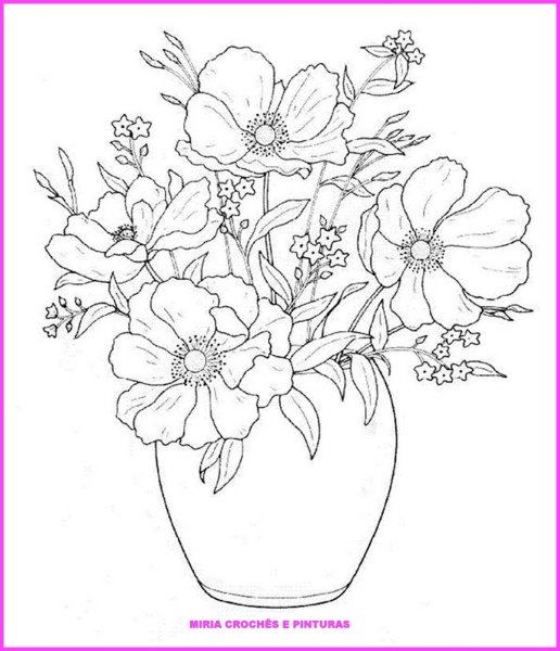 Ваза с розами рисунок