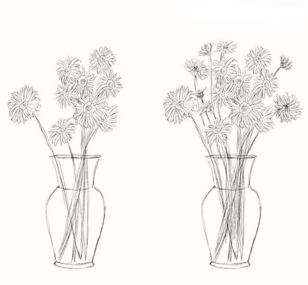 Как нарисовать цветы в вазе легко учителю на 1 сентября