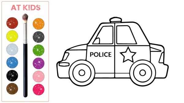 Контур полицейской машины для детей