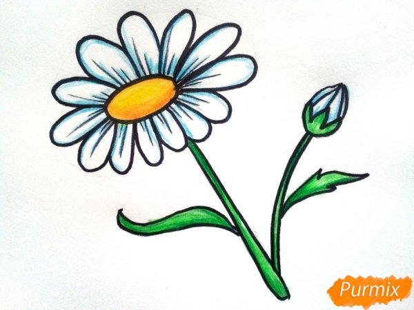 Цветок с семью лепестками трафарет