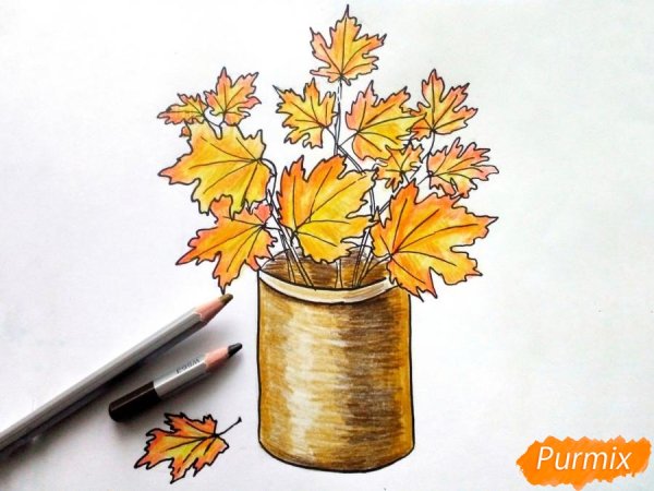 Осенний букет карандашом