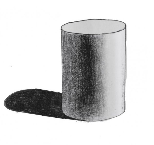 Штриховка цилиндра в горизонтальном положении