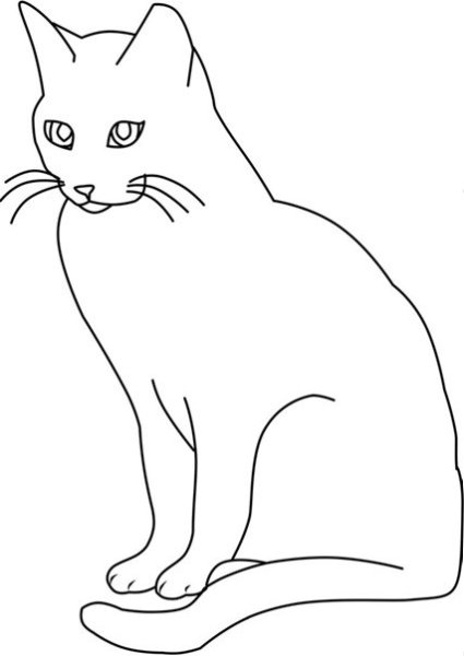 Кошка рисунок контур