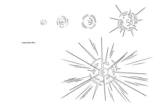 Взрыв нарисовать карандашом