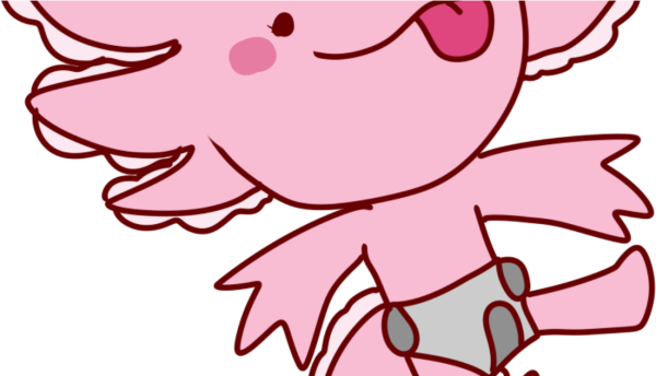 Раскраска девочка аксолотль