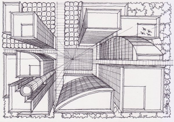 Перспектива здания сверху
