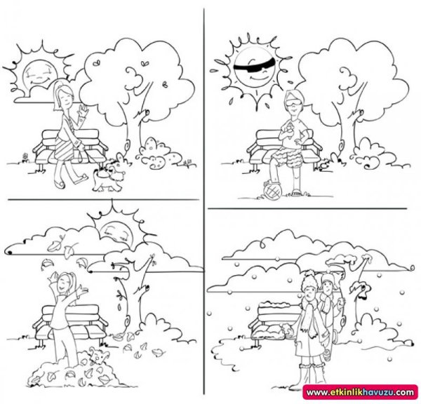 Раскраска четыре времени года