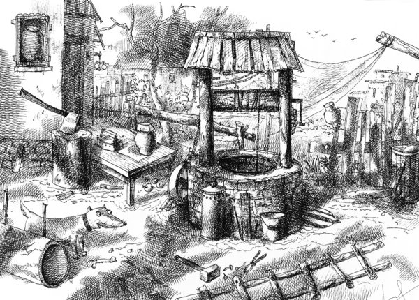 Колодец карандашом