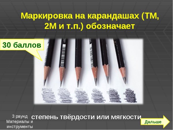 Маркировка твердости карандашей