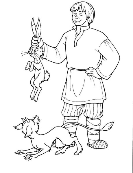 Сказка Пушкина о попе и работнике его Балде раскраска