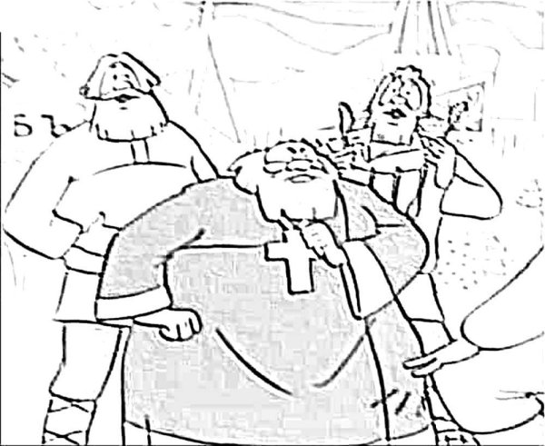 Пушкин сказка о попе и работнике его Балде раскраска