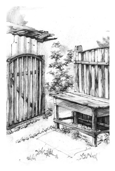 Двор карандашом