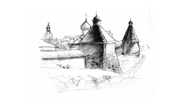 Соловецкий монастырь нарисовать