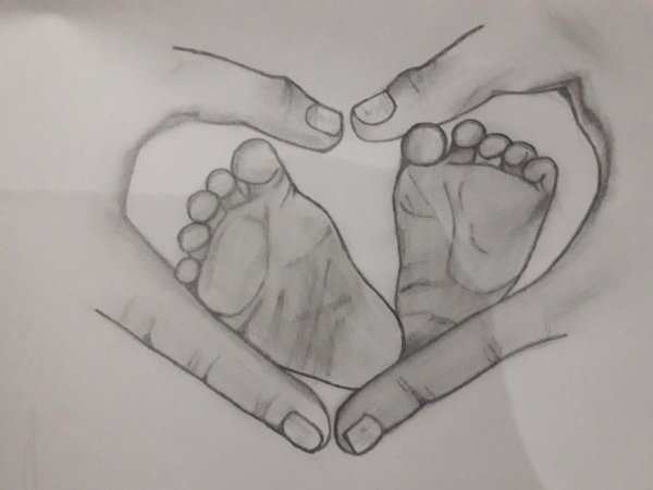 Бружба рисунок корондаш