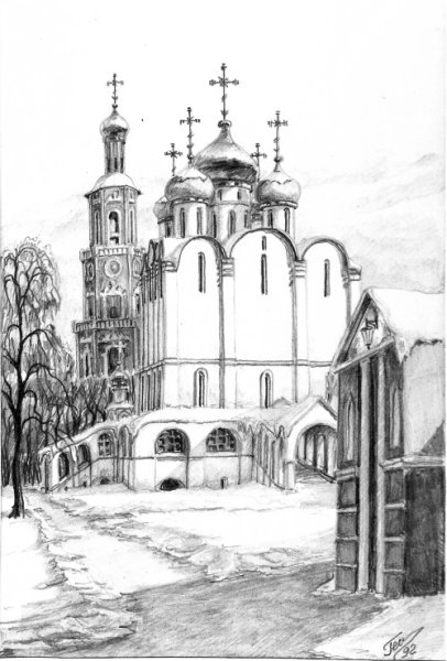 Монастырь рисунок